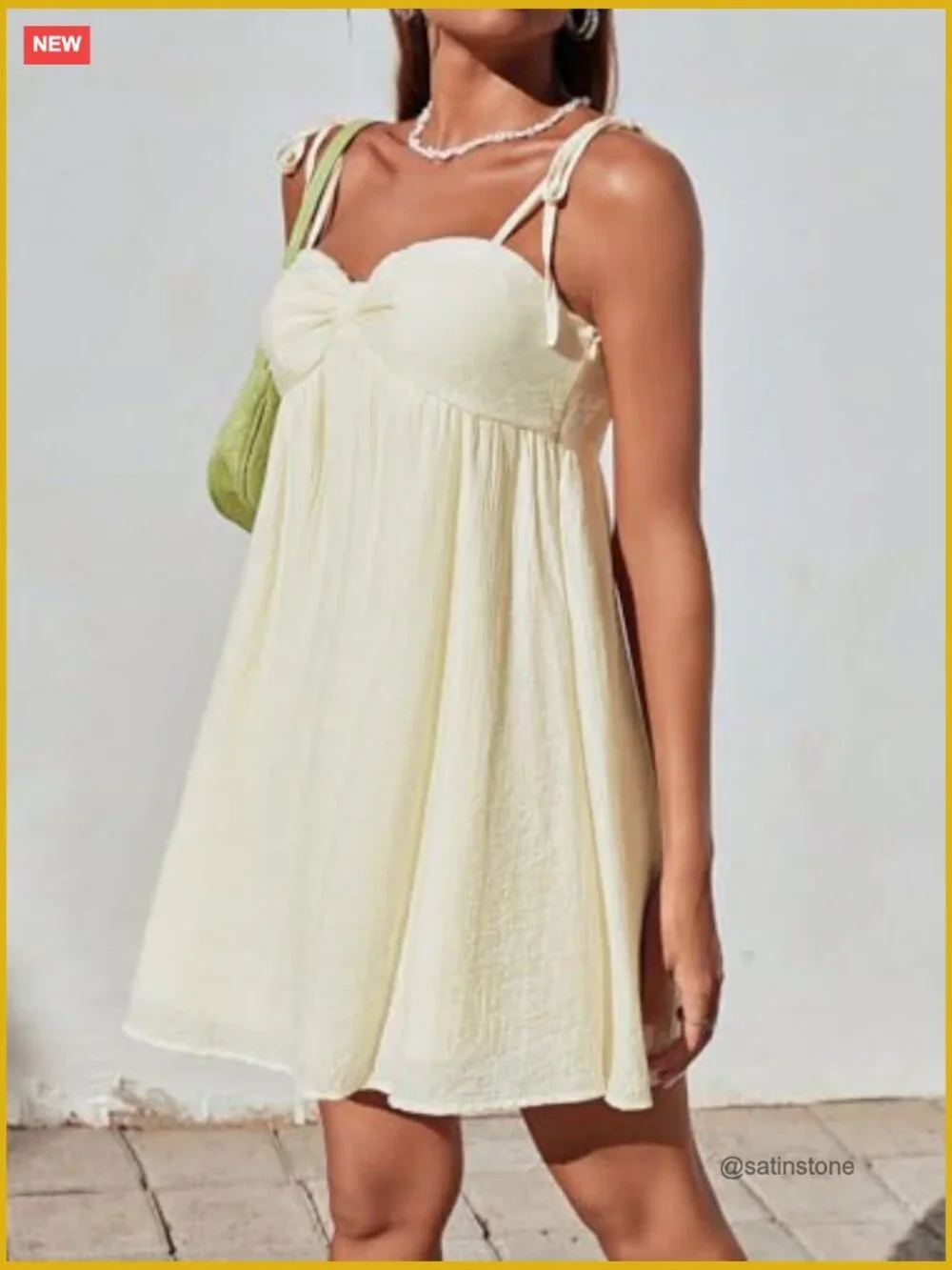 Flowy Mini Slip Dress Spaghetti Strap Adjustable Tie Backless A-Line Summer - Picture 3 of 6